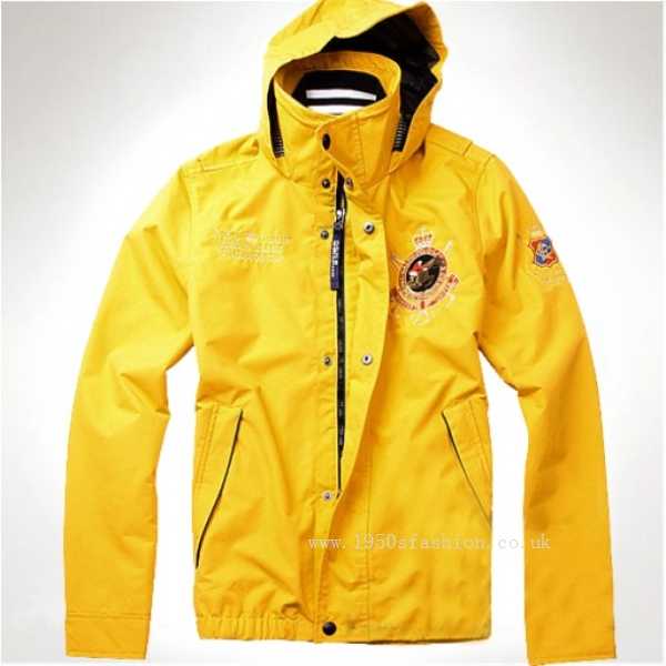 Ralph Lauren Full Zip Men Golden Yellow Sporty Jackets(Promotions ,Beautiful ,Discount,round collar)